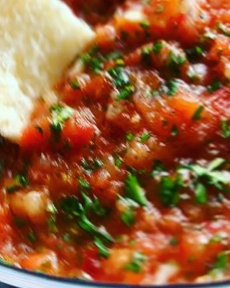 Homemade salsa made in a Ninja blender with fresh ingredients