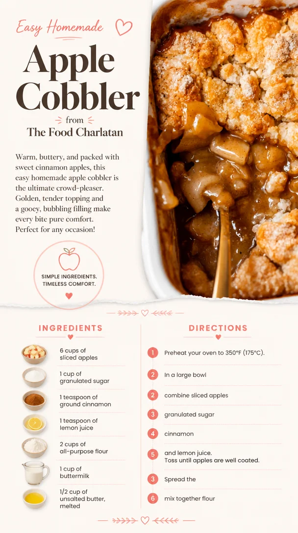 Easy Homemade Apple Cobbler from The Food Charlatan. This is Apple Crisp's more sophisticated,… | Cobbler recipes easy, Homemade apple cobbler, Apple cobbler recipe