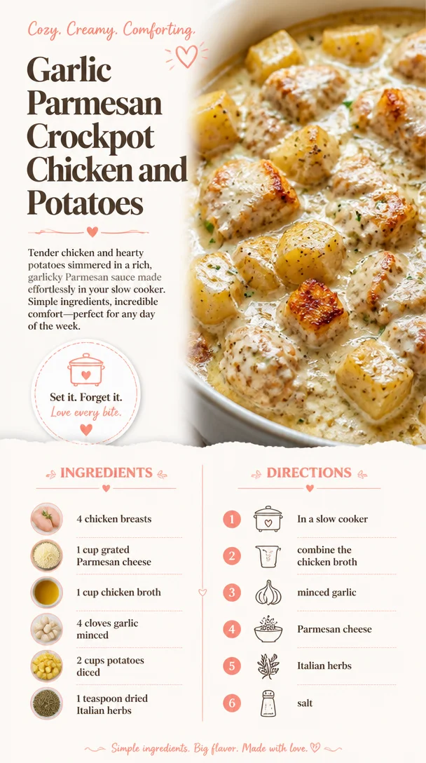 Garlic Parmesan Crockpot Chicken and Potatoes