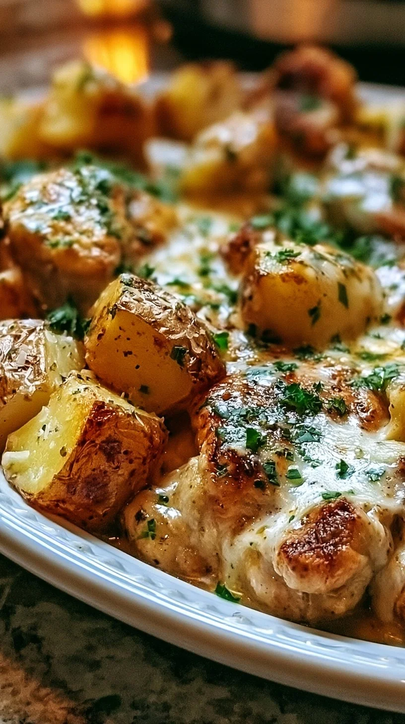 Garlic Parmesan Crockpot Chicken and Potatoes