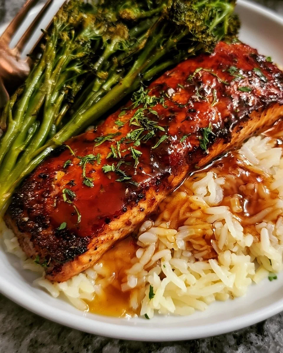 Honey Glazed Salmon with Rice and Broccoli – Quick Healthy Meal