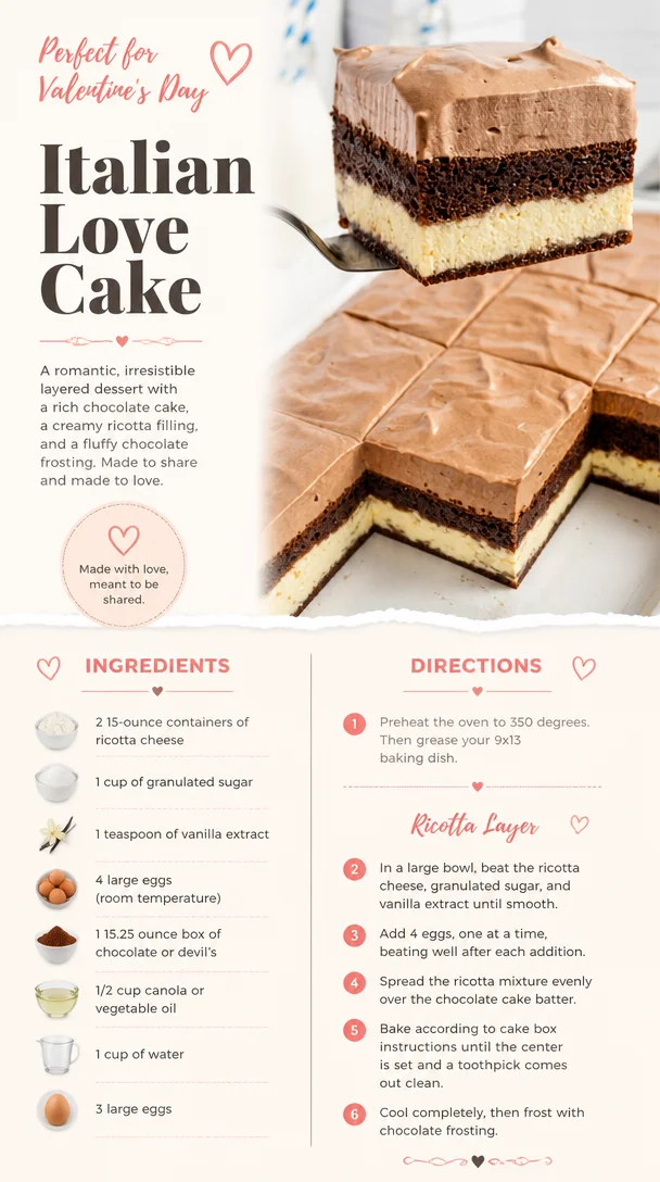 Italian Love Cake- Perfect for Valentine's Day