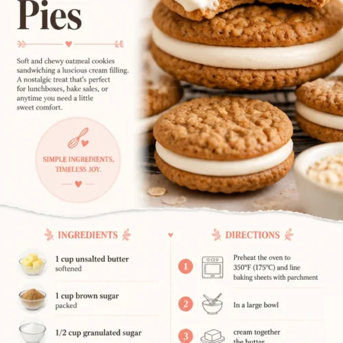Homemade Oatmeal Cream Pies with soft cookies and creamy filling