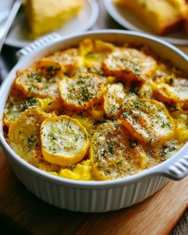 Delicious squash served with fluffy yellow cornbread on a rustic plate.