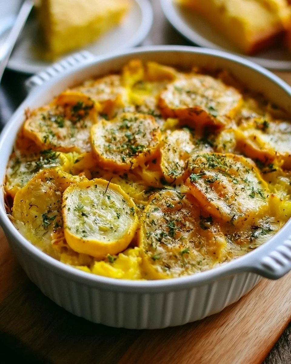 Squash with Yellow Cornbread