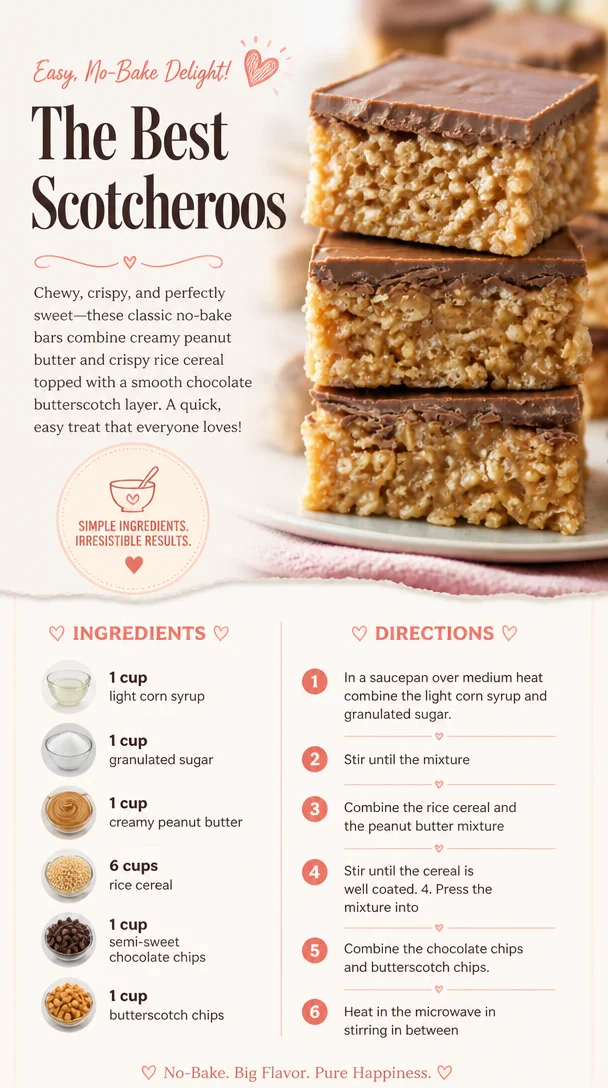 Delicious Scotcheroos made with chocolate, peanut butter, and crispy rice cereal.