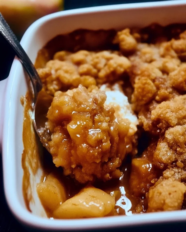 Homemade apple cobbler with crispy topping and sliced apples