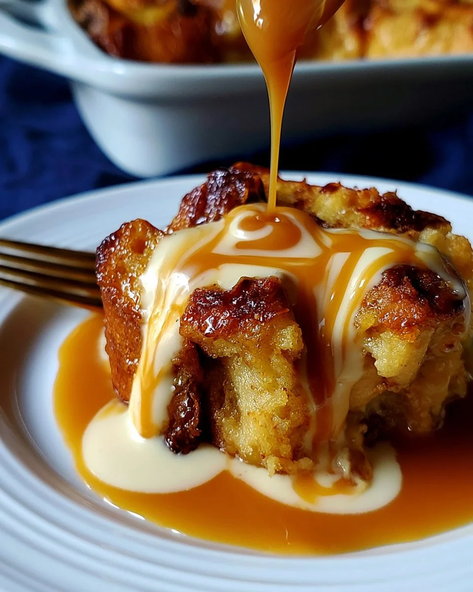 Bread Pudding with Vanilla Caramel Sauce
