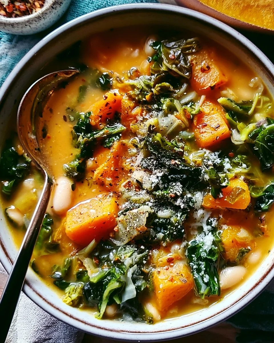 Butternut Squash Kale White Bean Soup