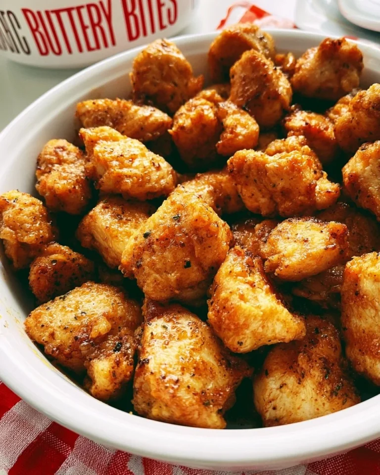 Delicious buttery chicken bites served with a side of dipping sauce
