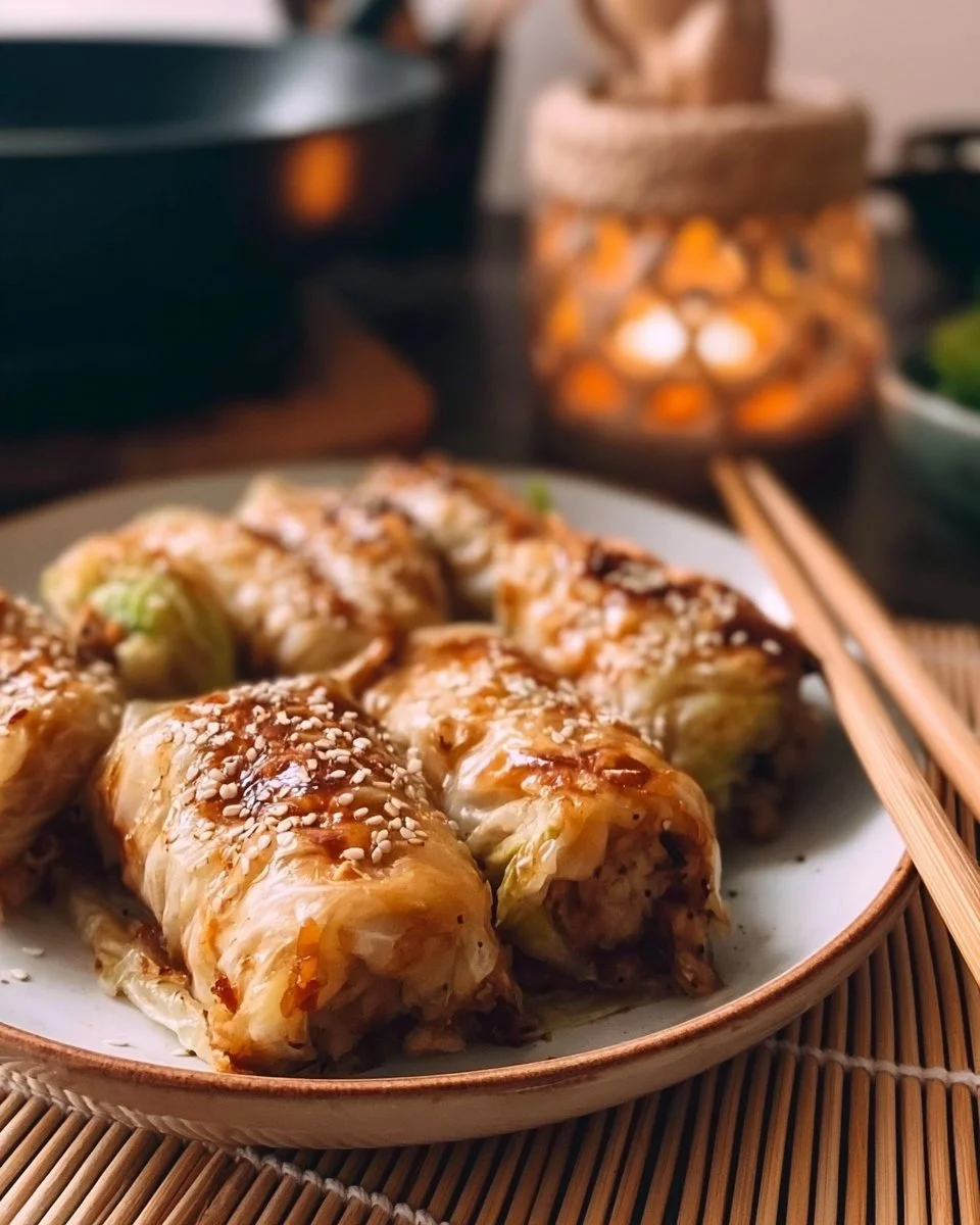 Cabbage-Wrapped Dumpling Rolls