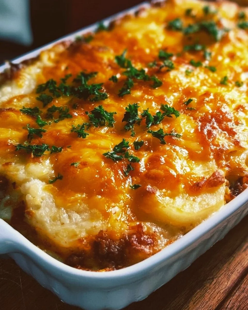 Cheesy Hamburger Potato Casserole Recipe
