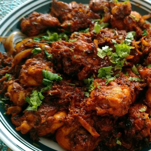 Delicious Chicken Chukka served with aromatic spices