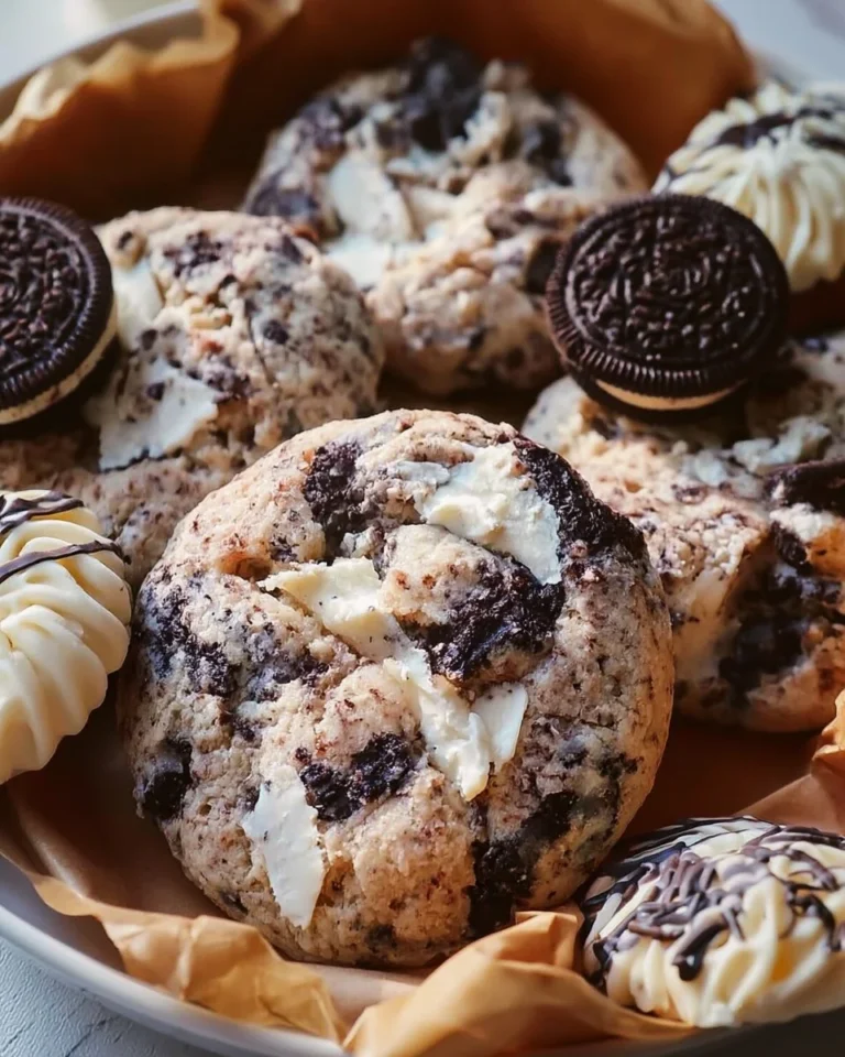 Delicious homemade Cookies and Cream Cookies ready to be enjoyed.