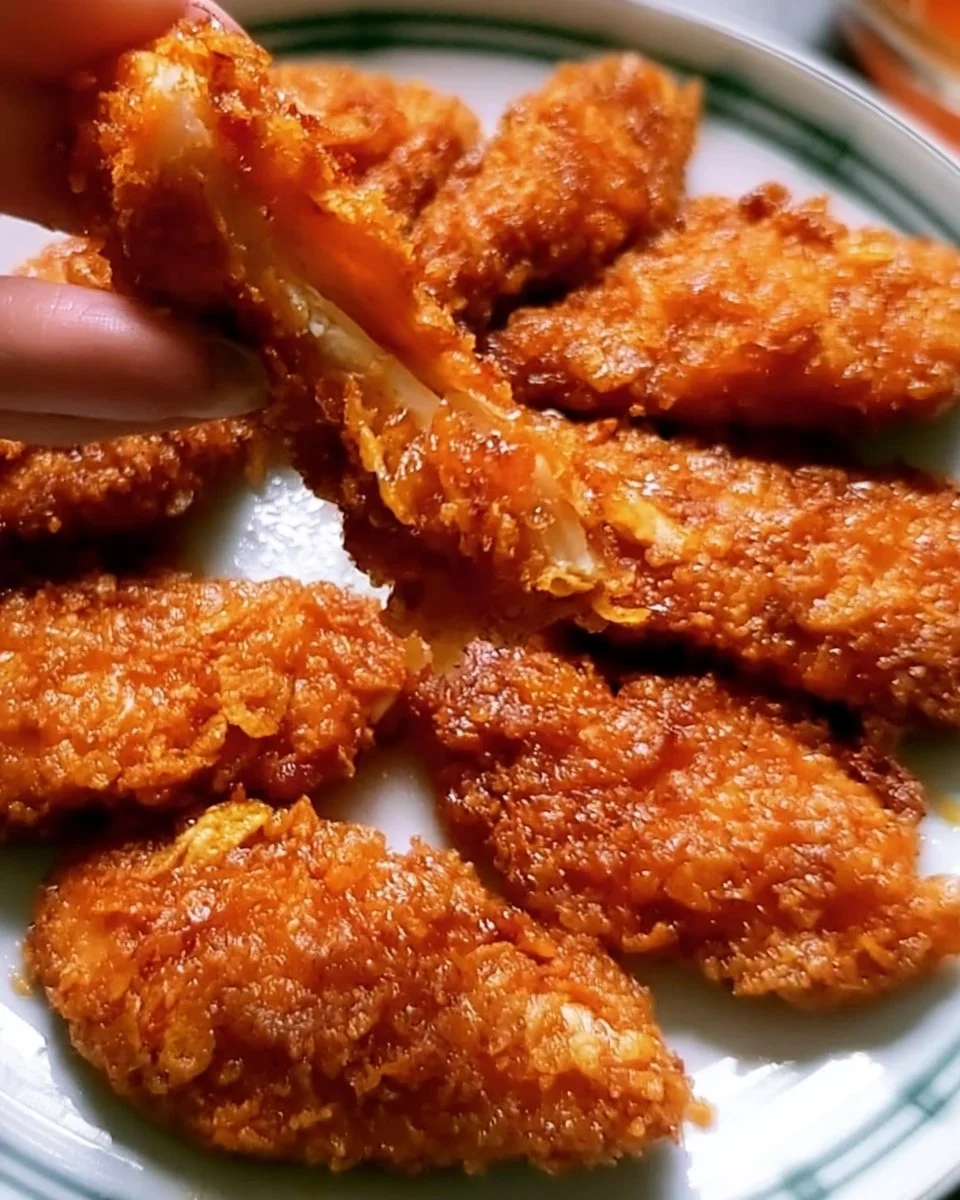 Cornflake-Crusted Chicken plated with sides for a delicious family meal