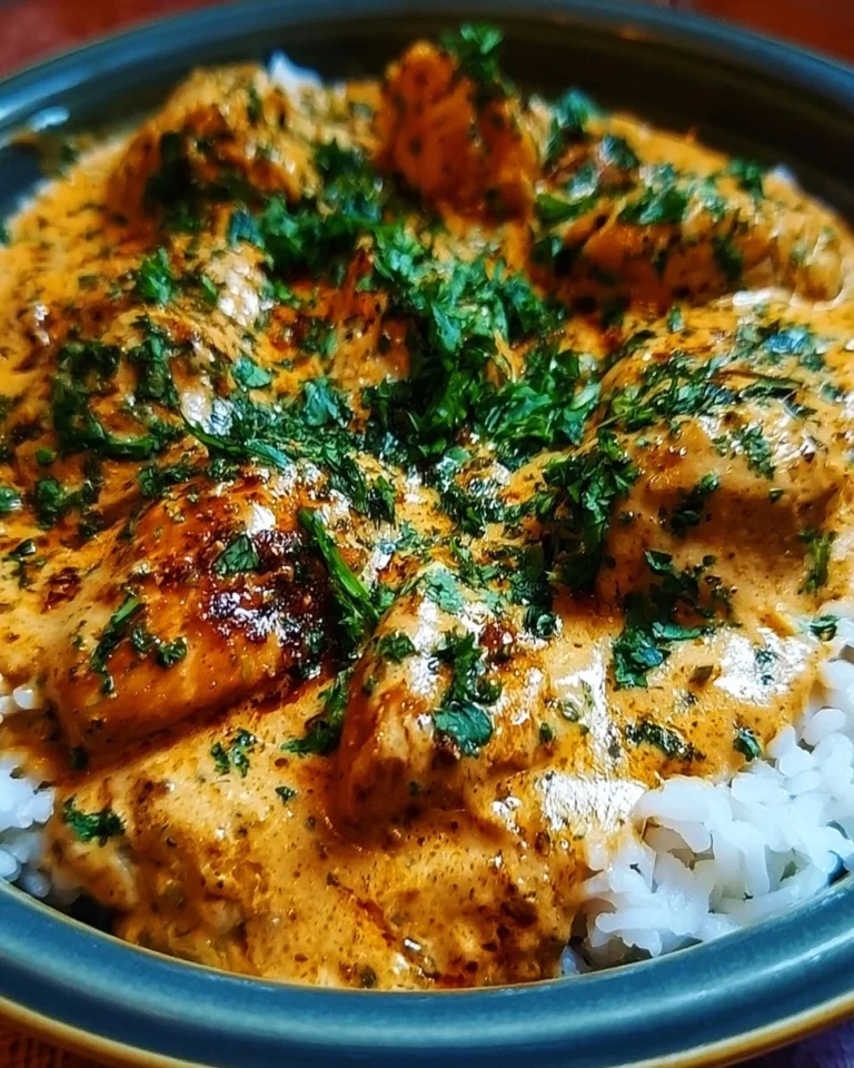 Delicious Cowboy Butter Chicken served on a plate with herbs and spices.