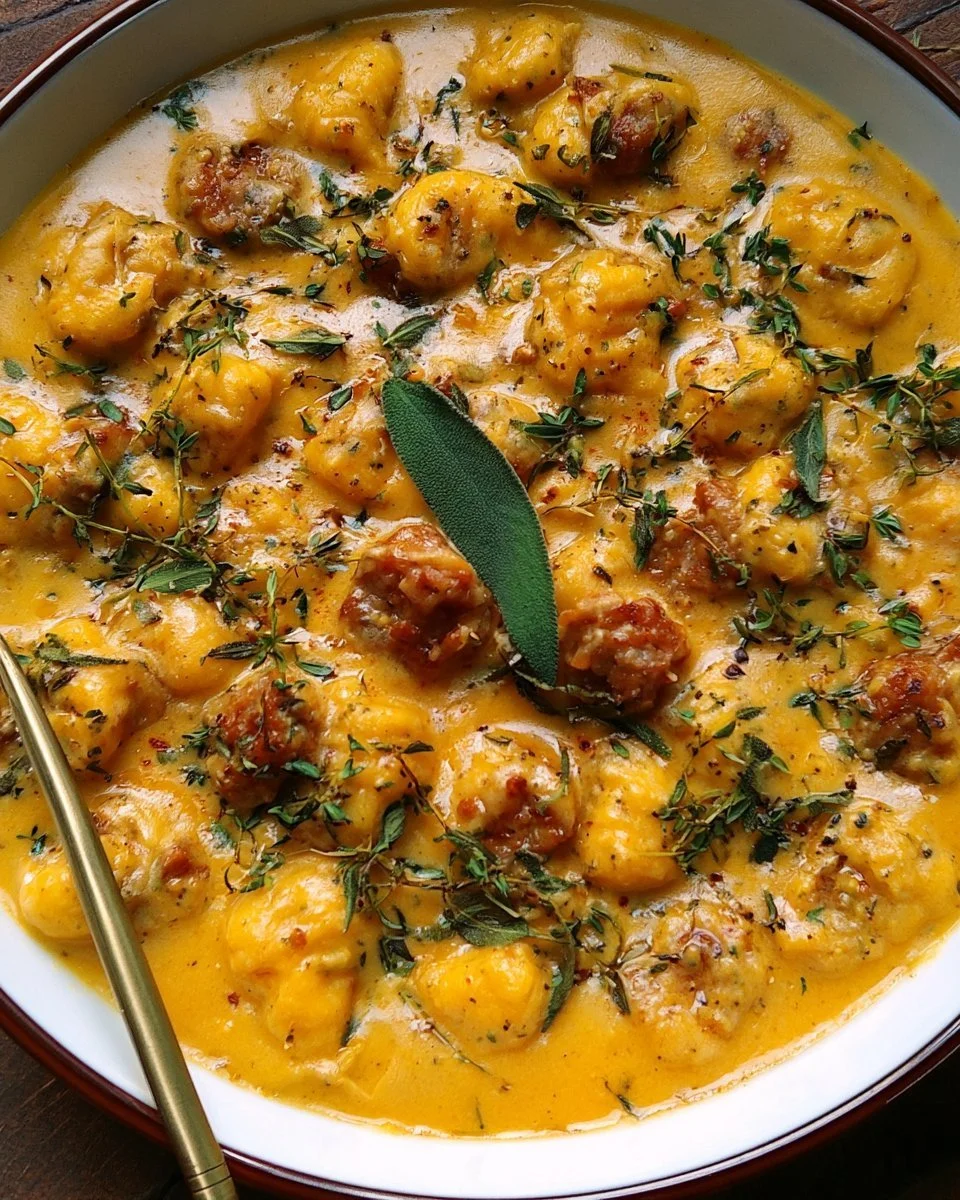 Creamy Butternut Squash Gnocchi with Sausage Recipe