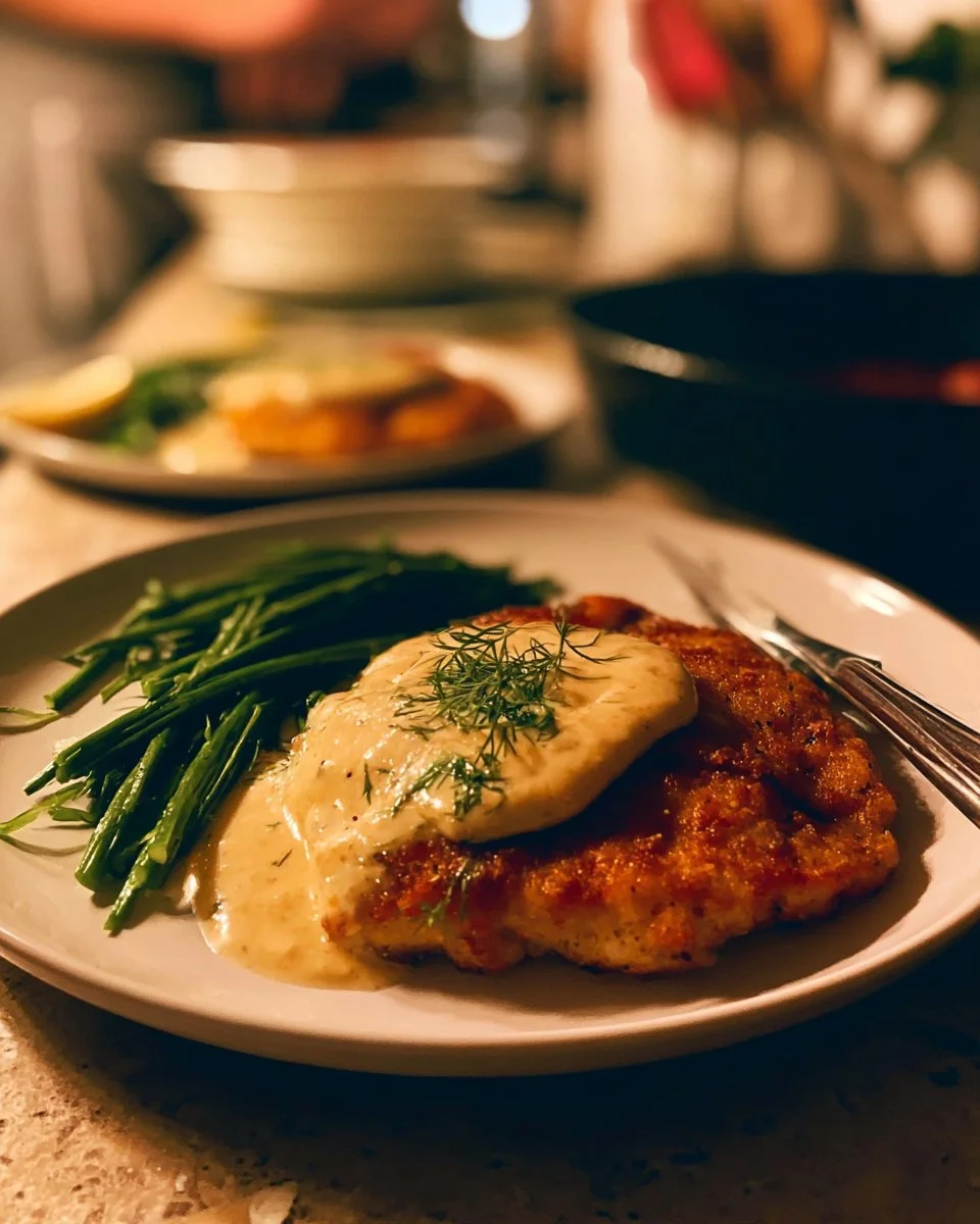 Creamy Chicken Schnitzels with Cream Sauce