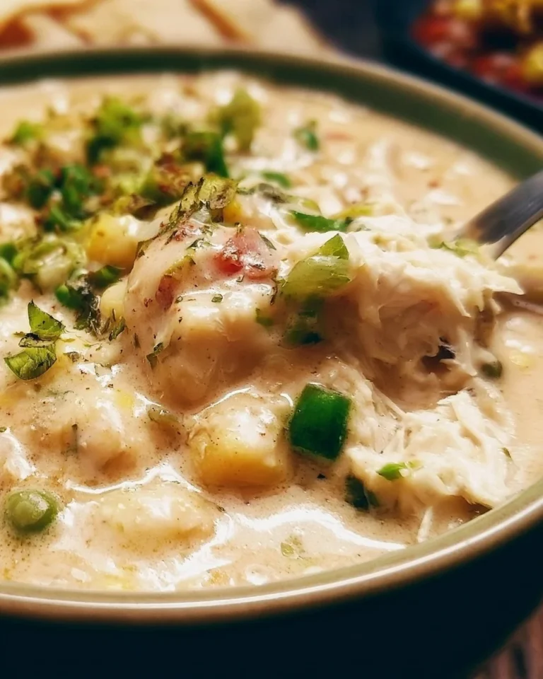 Bowl of creamy white chicken chili topped with cilantro and shredded cheese