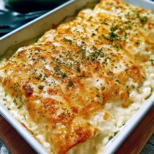 Creamy white chicken enchiladas topped with cheese and green sauce