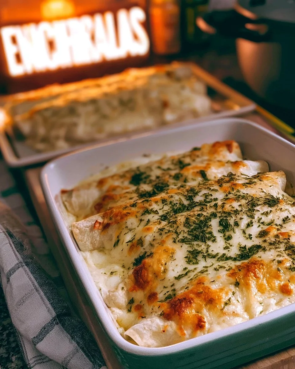 Creamy White Chicken Enchiladas Recipe