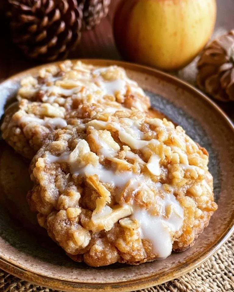 Crisp apple cookies arranged on a plate, showcasing their delicious texture and golden color.