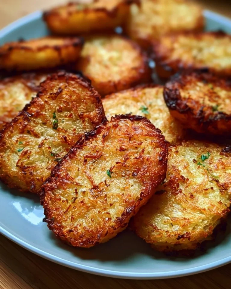 Delicious crispy garlic parmesan hash browns served on a plate