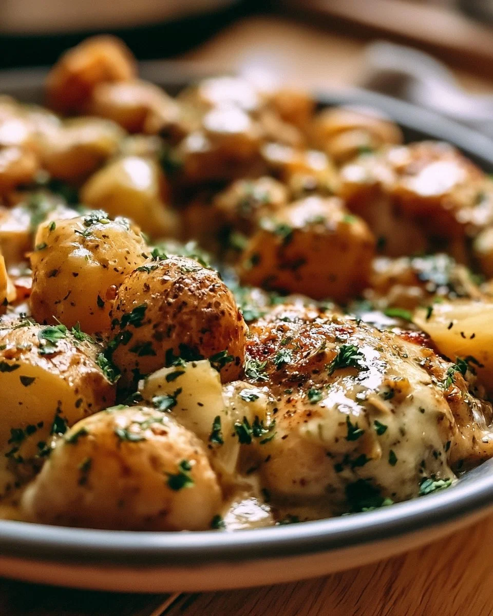 Garlic Parmesan Crockpot Chicken and Potatoes
