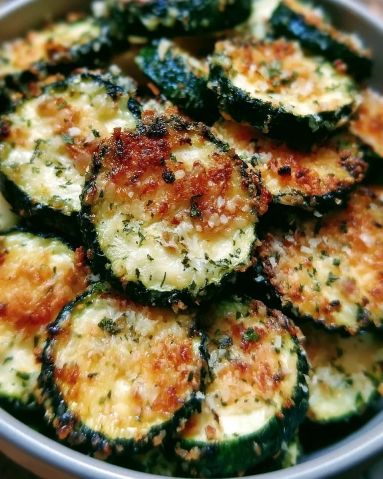 Garlic Parmesan Roasted Zucchini dish garnished with herbs