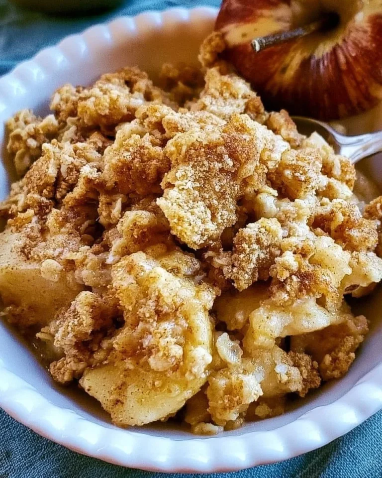 Gluten-free and dairy-free apple crisp dessert with warm apples and crunchy topping