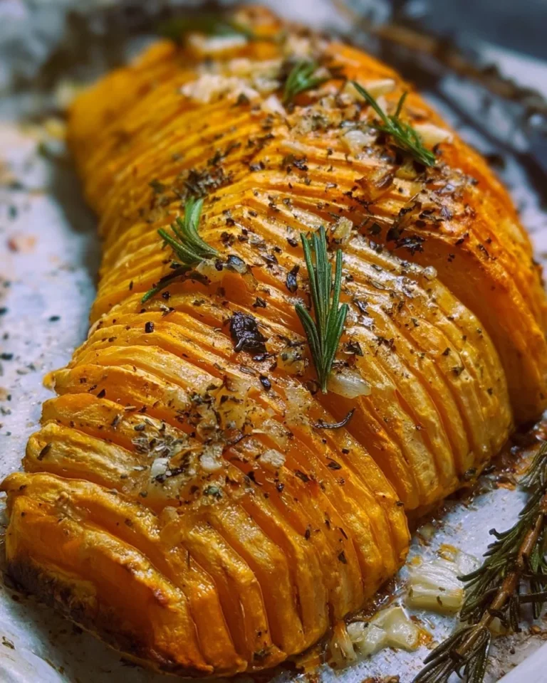 Hasselback-style roasted butternut squash with spices