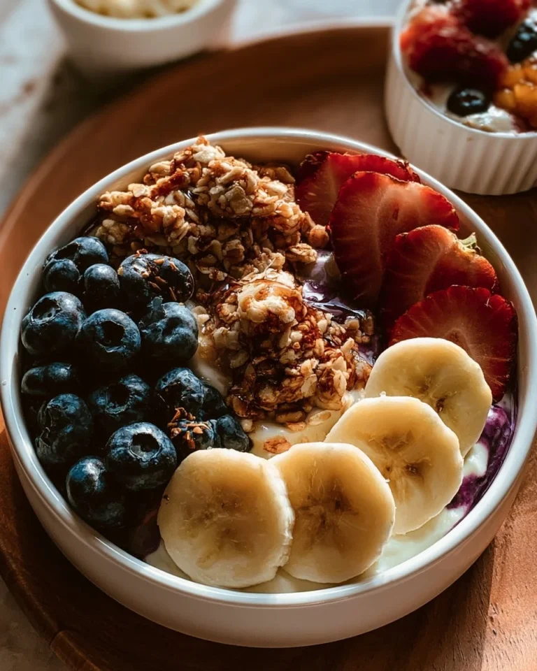 Variety of healthy breakfast ideas including fruits, oats, and smoothies.
