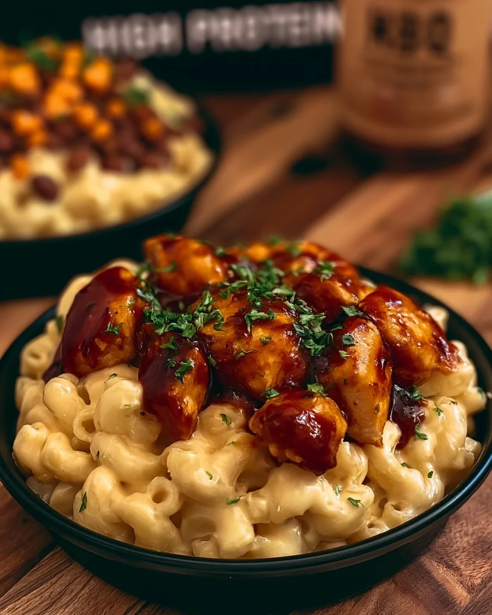 High-Protein Honey BBQ Chicken Mac and Cheese