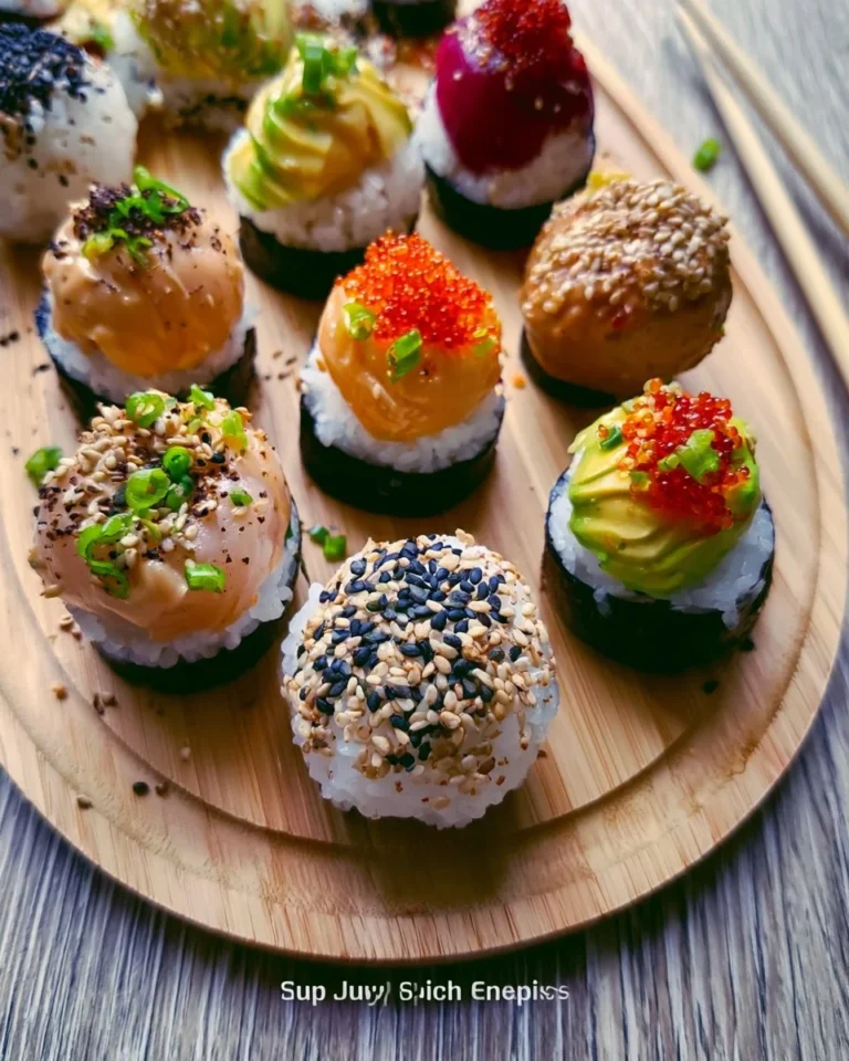 Delicious homemade sushi recipes featuring sushi balls and unique lunch ideas.