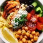 Healthy Minute Mediterranean bowl with fresh ingredients for lunch prep