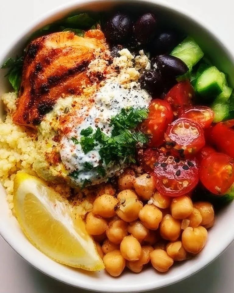Healthy Minute Mediterranean bowl with fresh ingredients for lunch prep