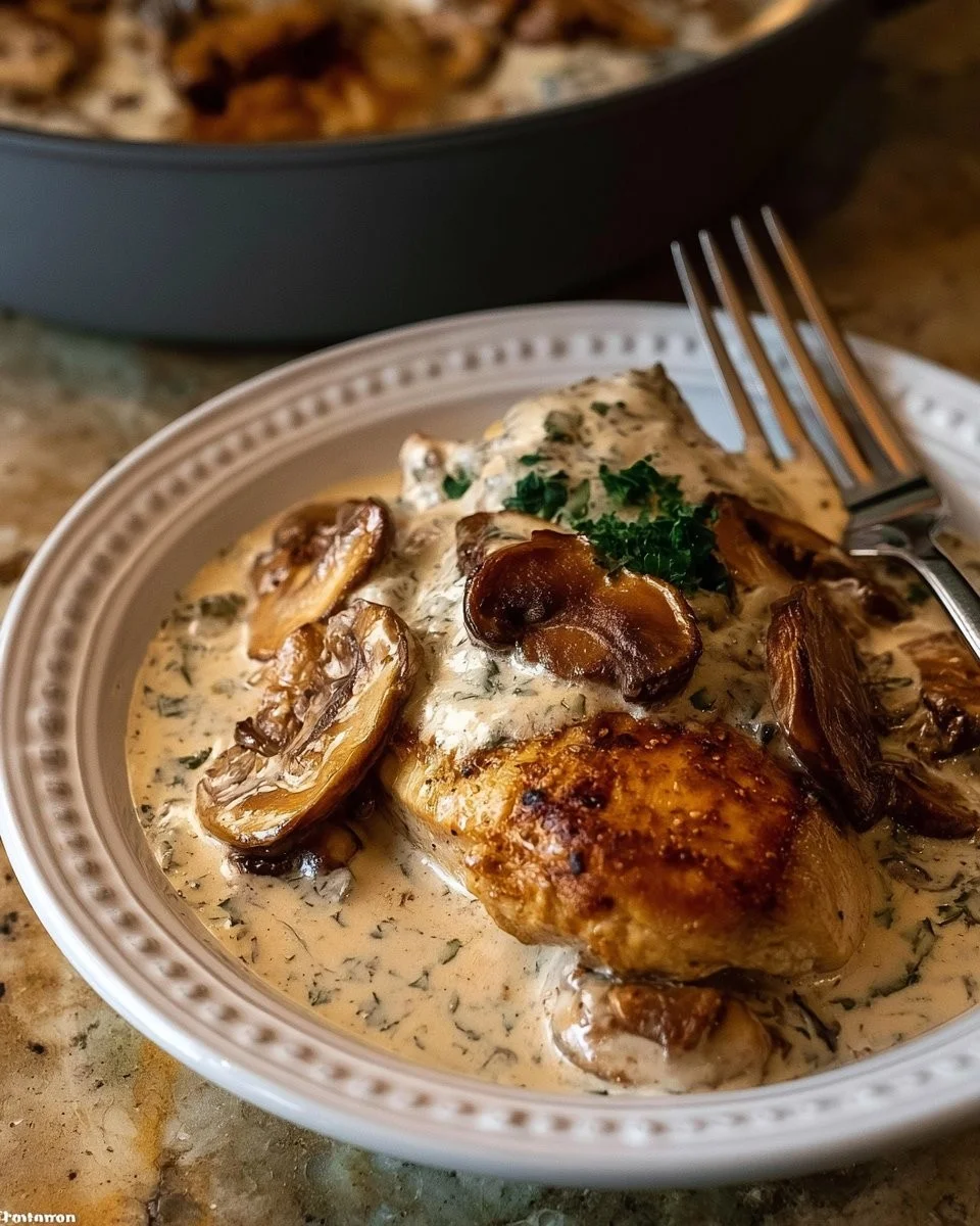 Mushroom Chicken in Cream Sauce