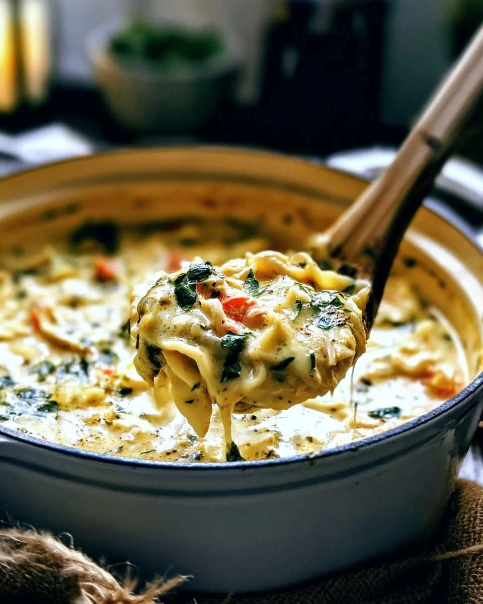 One-Pot White Chicken Lasagna Soup