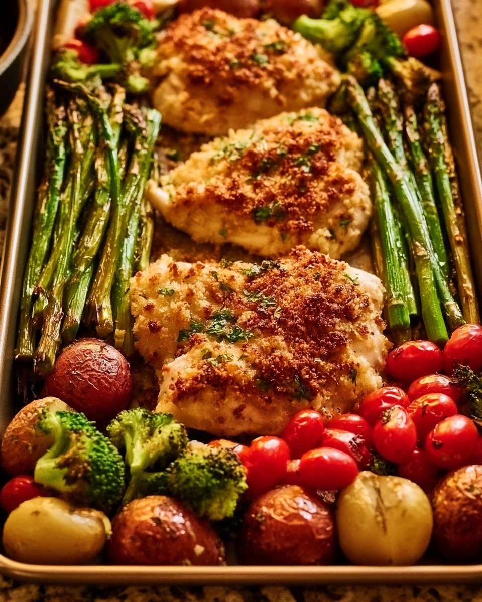 Parmesan-Crusted Chicken Sheet Pan Dinner Recipe