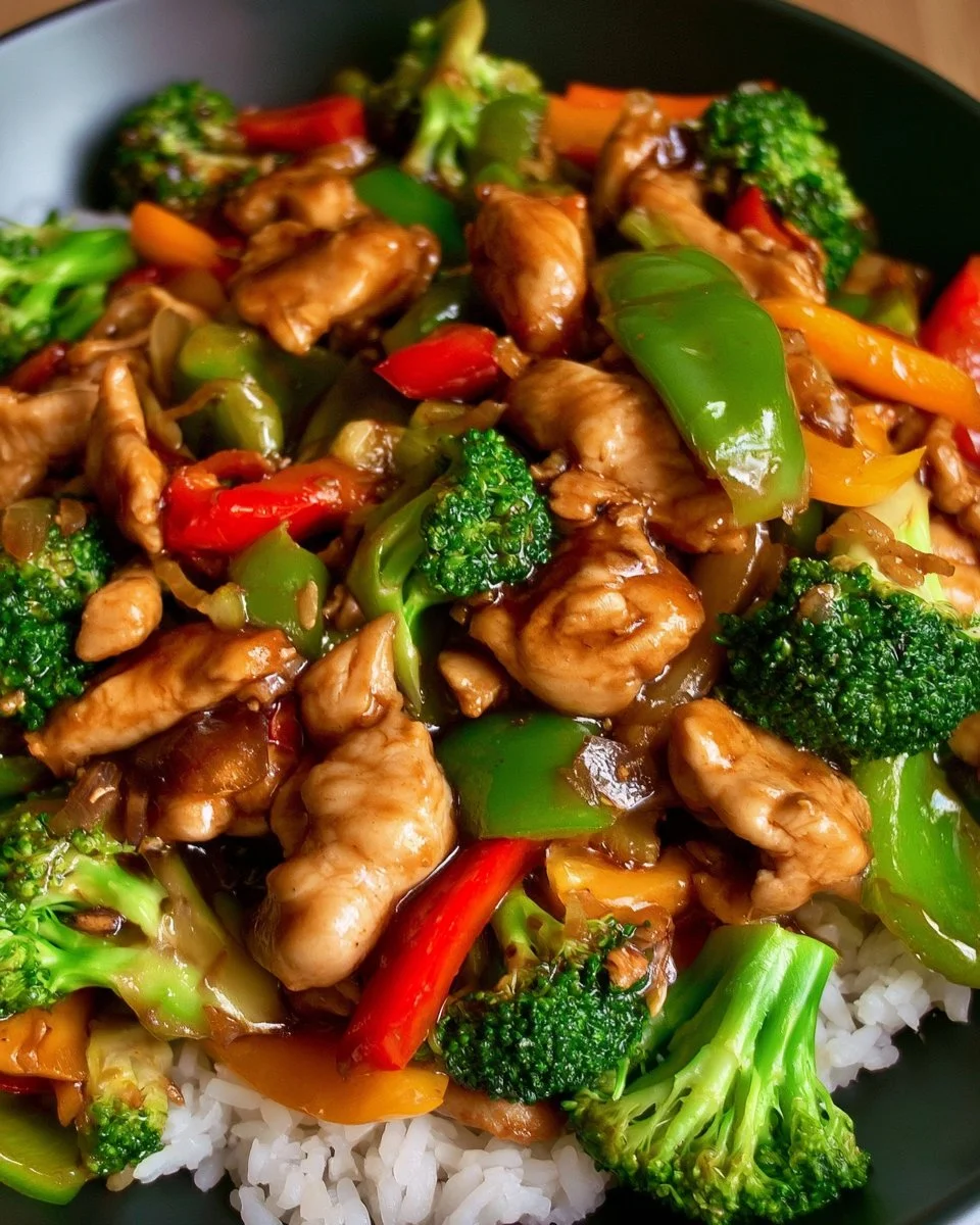 Quick and delicious chicken stir fry with vibrant vegetables