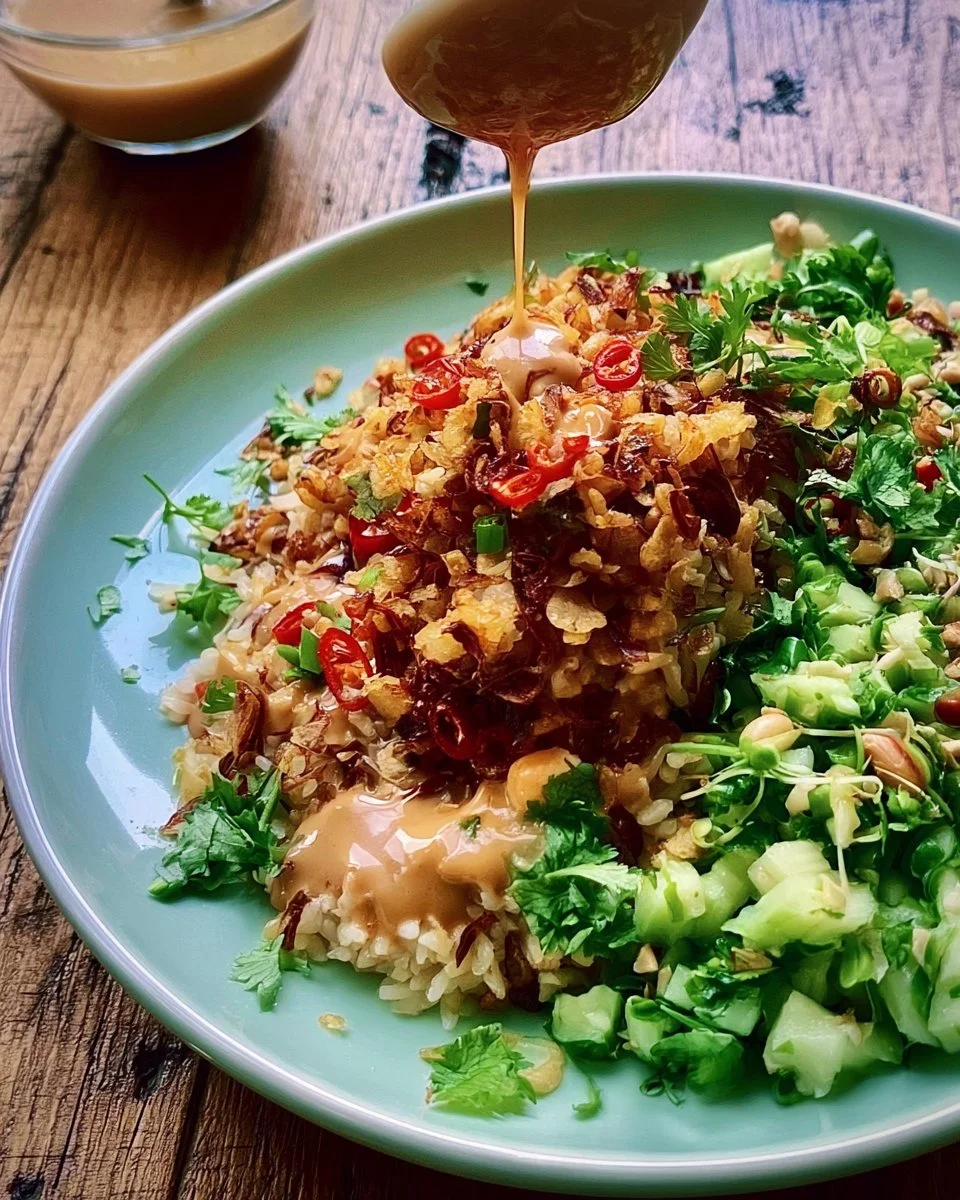 Satay Crispy Rice Salad