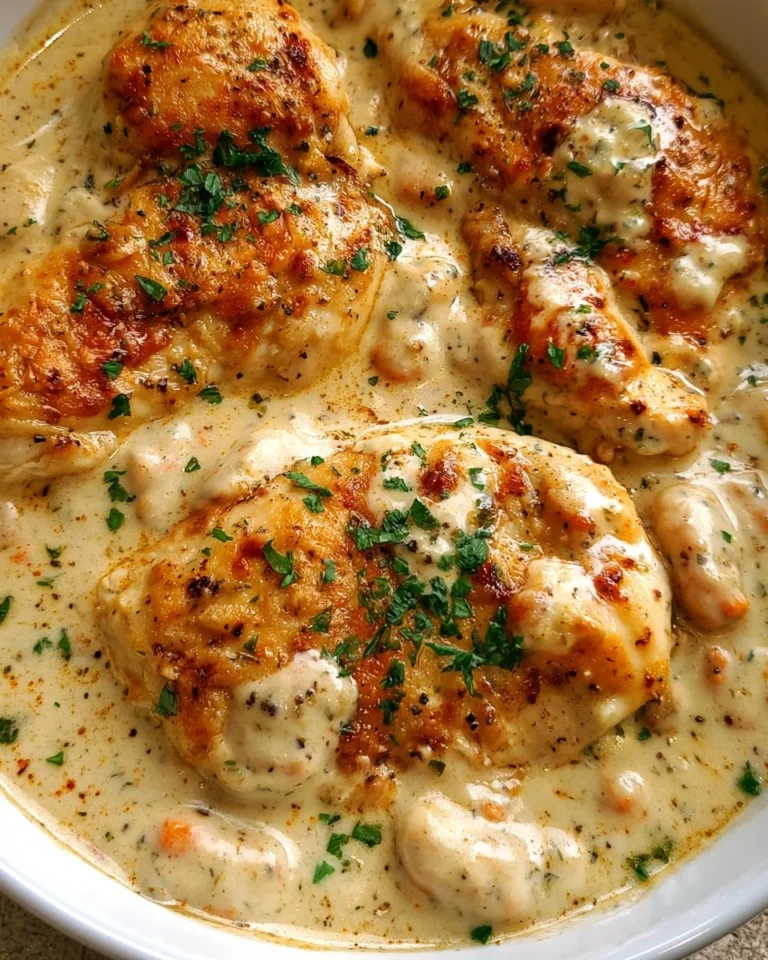 Creamy ranch chicken dish served with vegetables