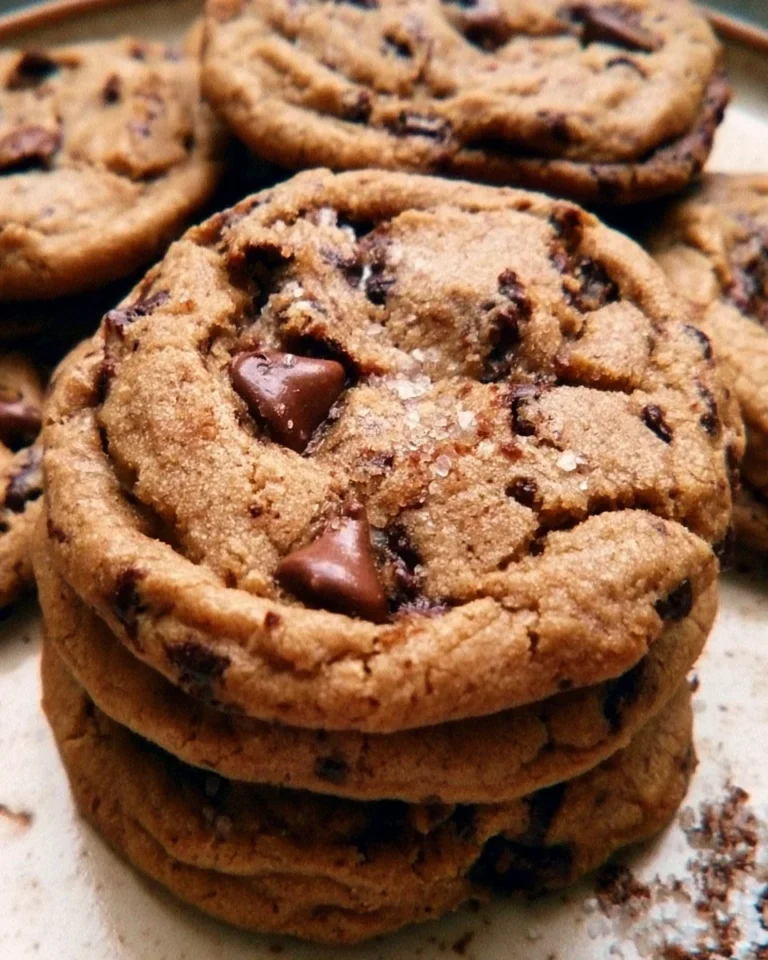 Espresso-infused chocolate chip cookies on a plate, drizzled with coffee glaze.