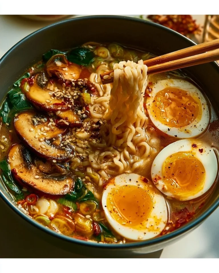 Bowl of homemade ramen with broth, noodles, and toppings