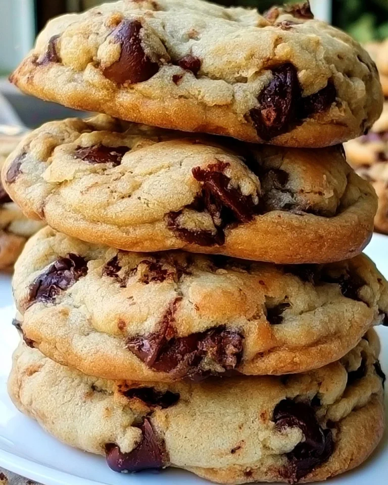 Soft chocolate chip cookies displayed on a rustic wooden table