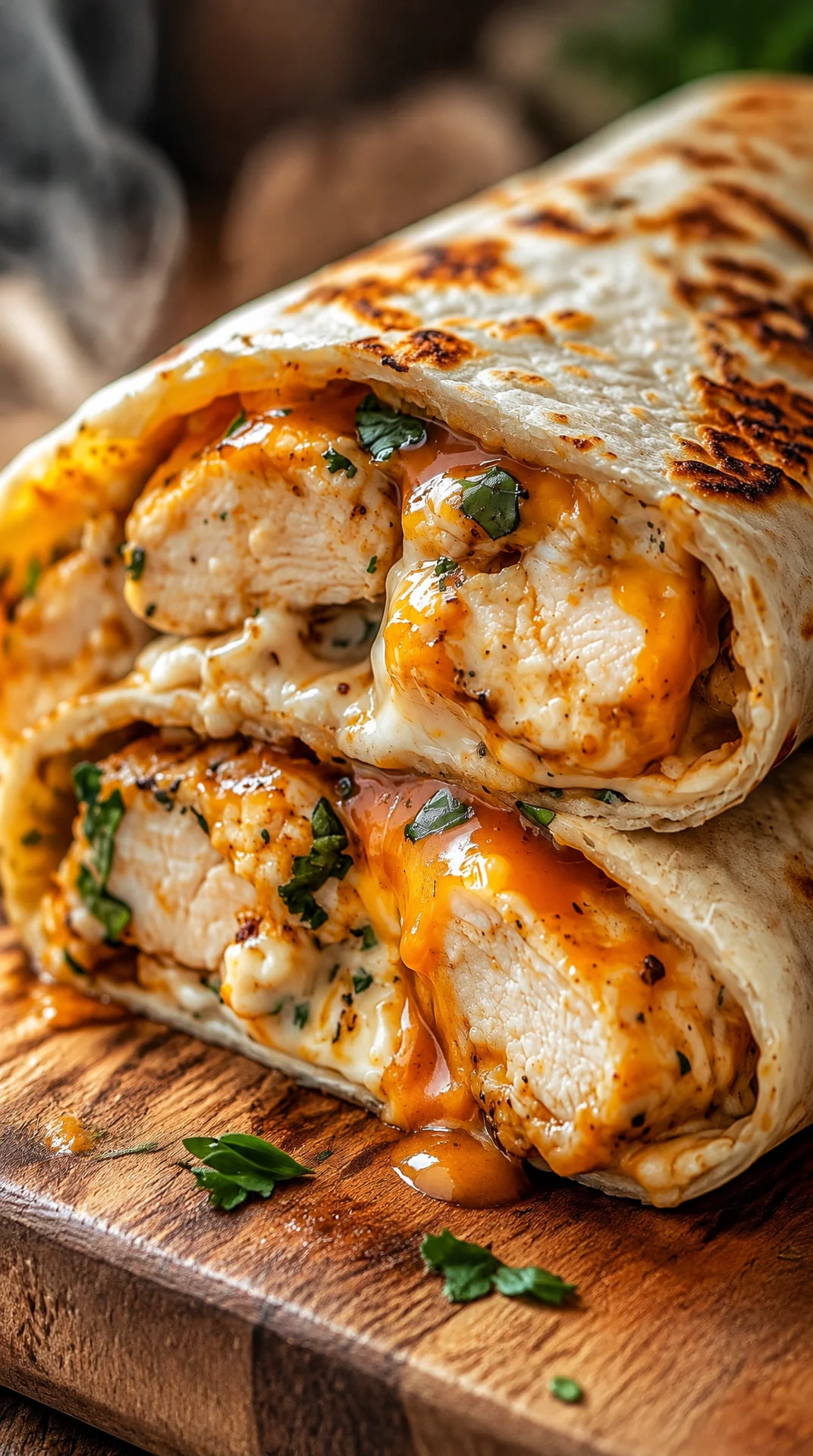 Easy Cheesy Garlic Chicken Wraps