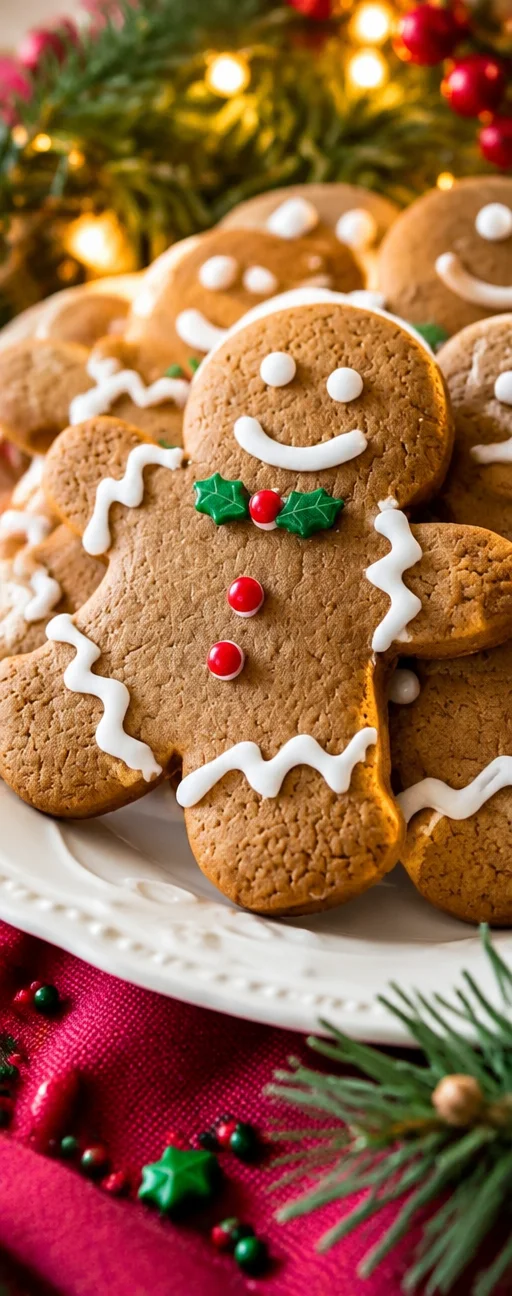 Easy Gingerbread Cookies with White Icing and Sprinkles