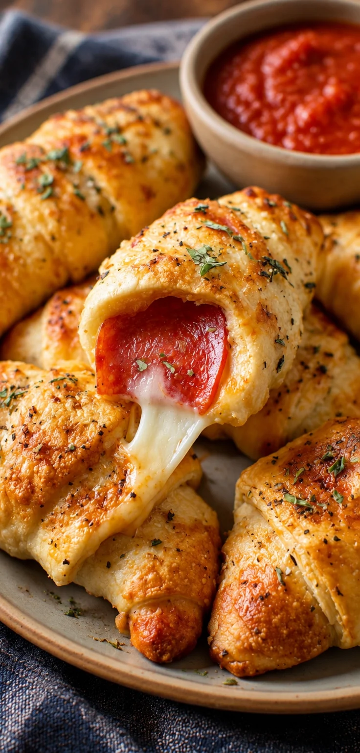 Easy Pepperoni Pizza Crescent Rolls
