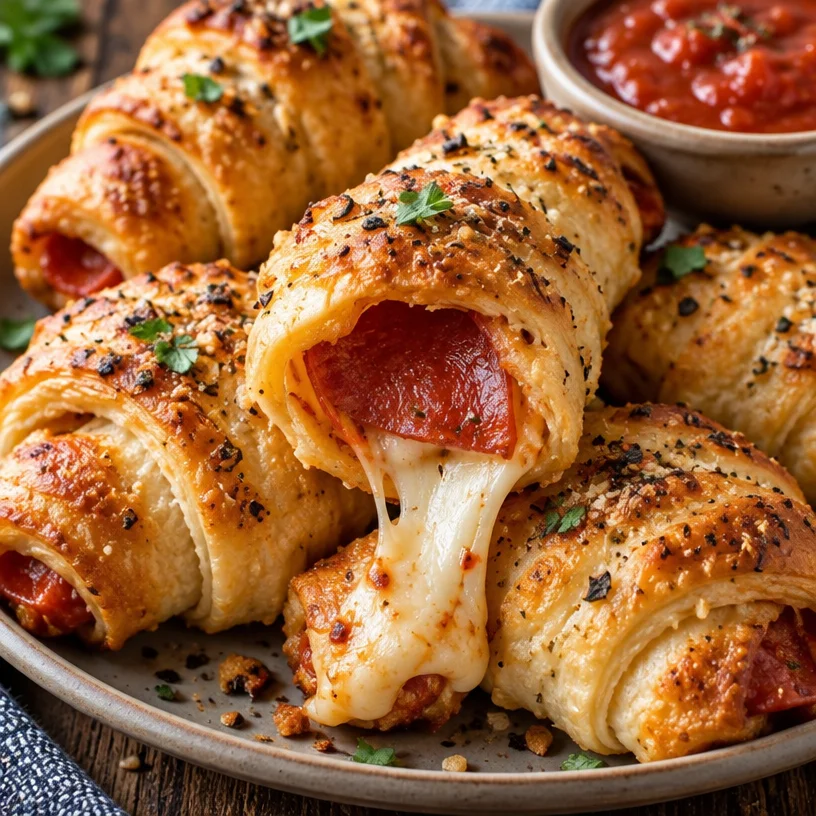 Easy Pepperoni Pizza Crescent Rolls